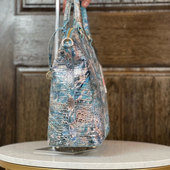 Brahmin Large Duxbury Satchel Handbag Blue Lace Melbourne NWT - Picture 5 of 8